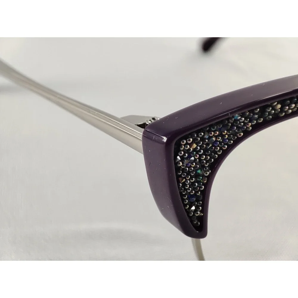 Swarovski SK 5363 081 Shiny Violet Cat Eye Eyeglass Frames Women 53-17-145 NWT
